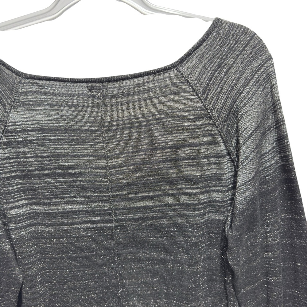 DKNY Jeans Cotton Shimmer Knit Drapey Cowl Neck Sweater - Picture 7 of 9